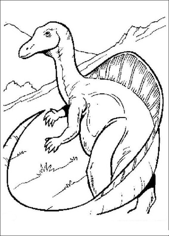 Dinosaur With A Long Tail Coloring Page